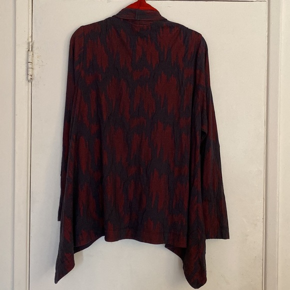 SpiritHouse Open Front Cardigan Women L Asymmetric Hem Textured Viscose Artsy - Picture 5 of 10